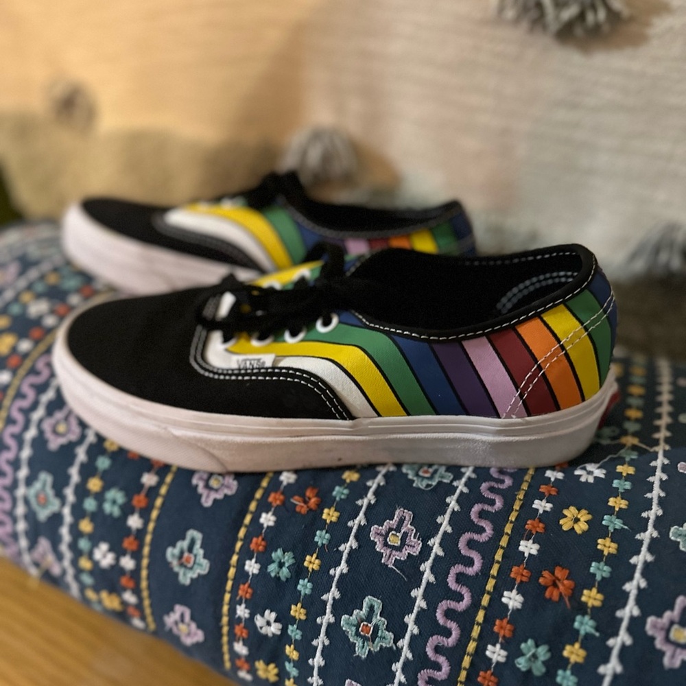 Vans Authentic Rainbow Refract Black Sneakers - M… - image 4